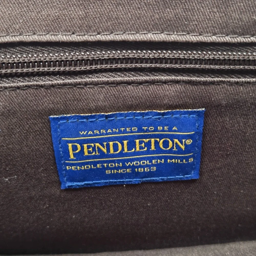 Pendleton Aztec Coyote Butte Wool Leather Laptop Bag Red Black 16